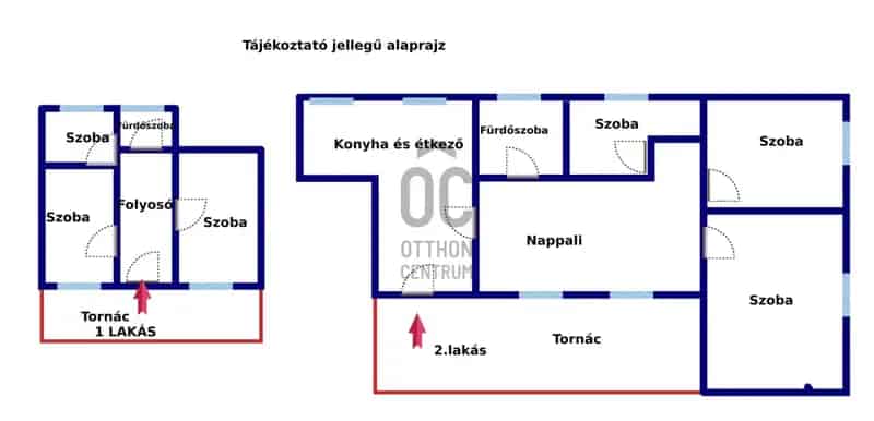 Balatonlellei eladó lakás - két lakás egyben