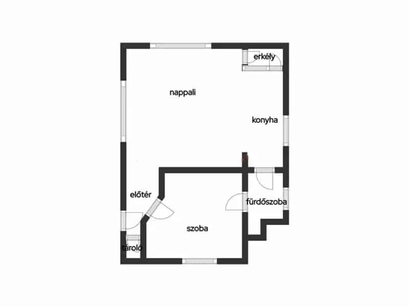 54 m2-es új építésű lakás kiadó - Amerikai konyha, erkély, klíma