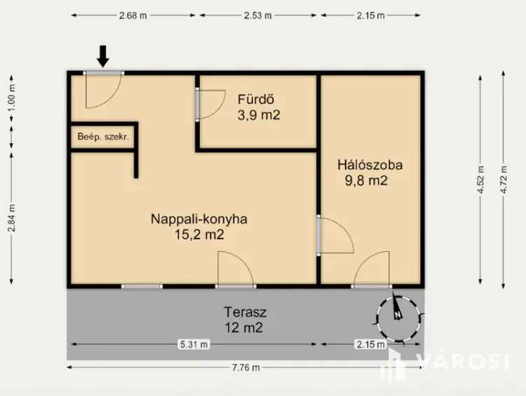 Új építésű 33 m2-es tégla lakás Alsóvároson