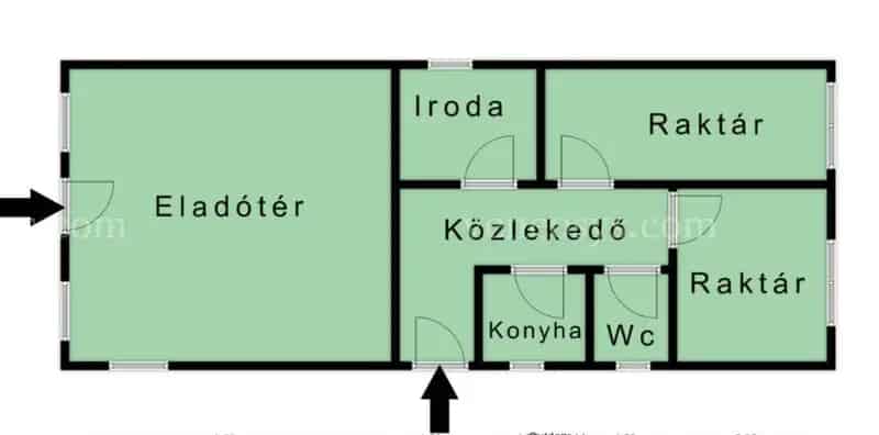 ELADÓ Sajószentpéter egyik forgalmas utcájában egy 63 m² hasznos alapterületű üzlethelyiség 370 m² saját telken!