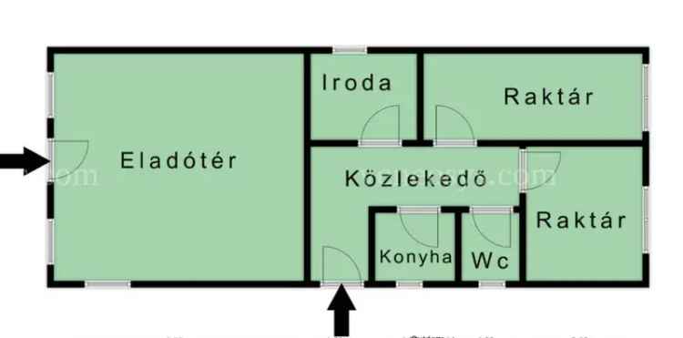 ELADÓ Sajószentpéter egyik forgalmas utcájában egy 63 m² hasznos alapterületű üzlethelyiség 370 m² saját telken!