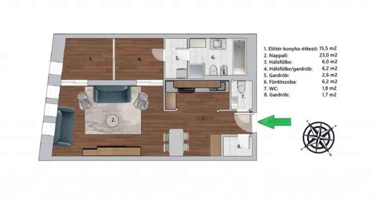 Várbeli luxuslakás kiadó garázzsal és tárolóval Anjou Residence