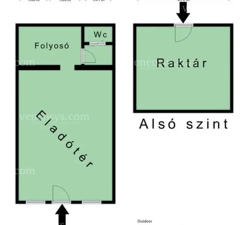 ELADÓ Kurityán főutcáján egy 60 m² összalapterületű üzlethelyiség mely SAJÁT 547 m² TELKEN helyezkedik el!