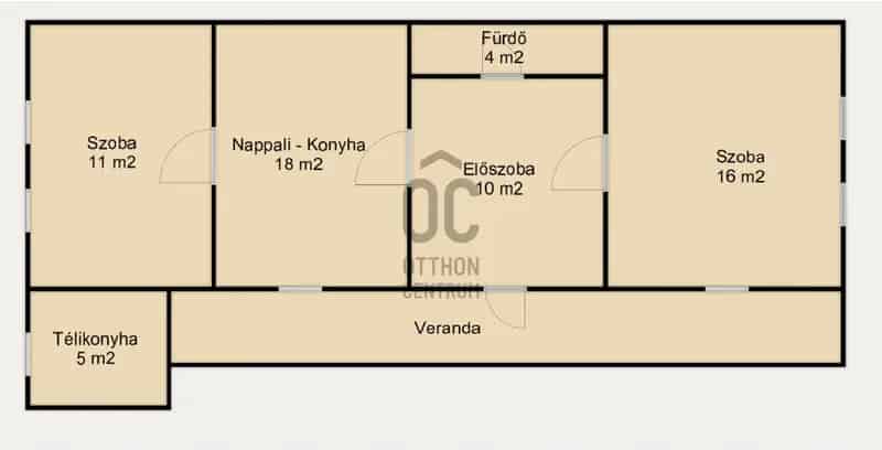 Tápiósági családi ház eladó - 70 nm - 3 szoba - garázs - kert