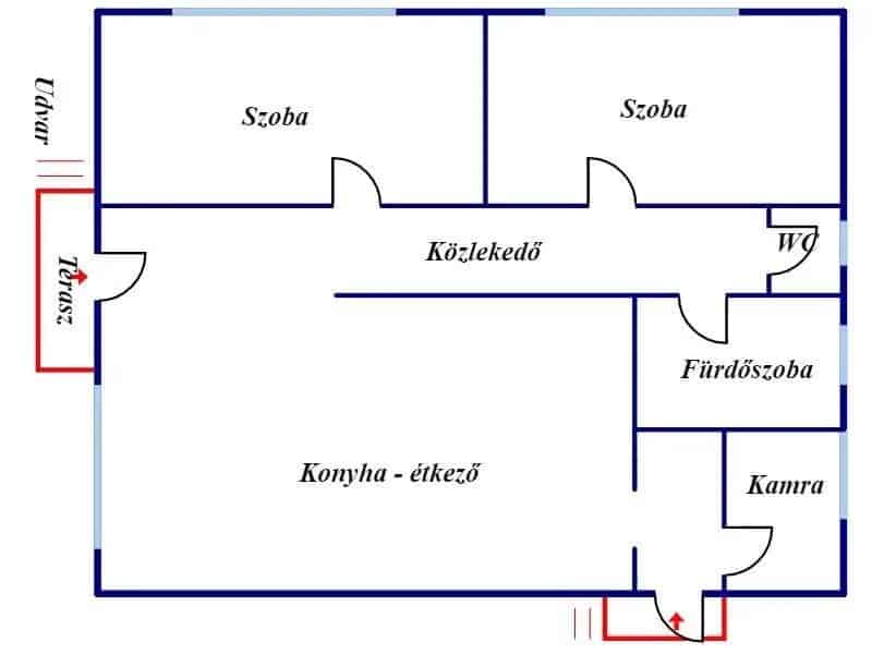 Makói családi ház eladó - 80m2, 2 szoba, 601m2 telek