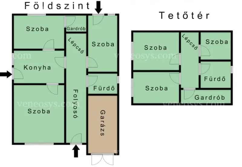 ELADÓ Sajószentpéteren egy 108 m² , 2 + 1 félszobás, beépített tetőterű családi ház!