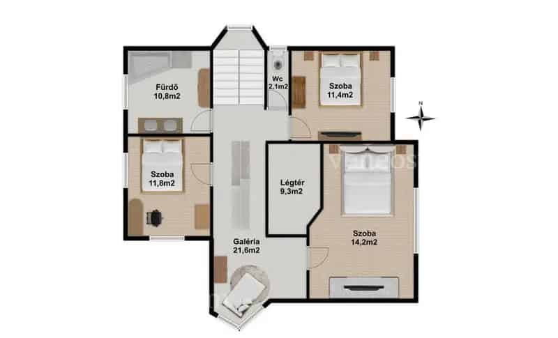 ELADÓ SZEKSZÁRD egyik legszebb utcájában, 312 m2-es, 7 szobás családi ház, garázzsal, nagy udvarral és gyönyörű kilátással
