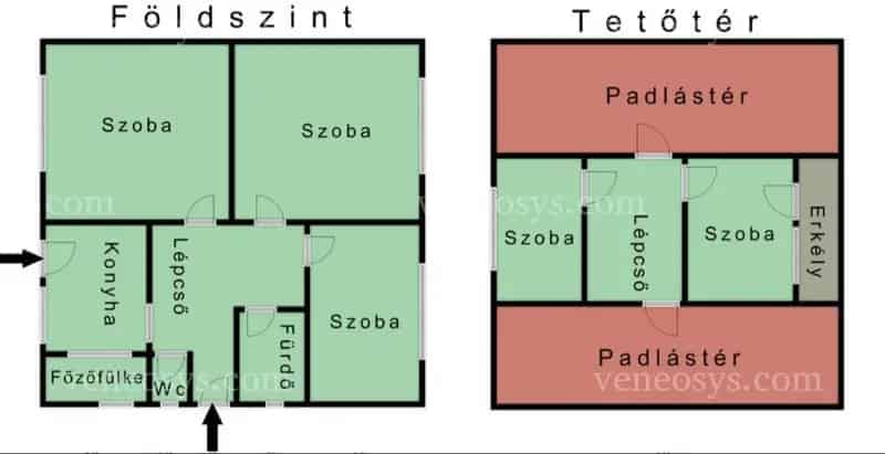 ELADÓ Sajószentpéter egyik csendes mellékutcájában egy 112 m² összalapterületű duplakomfortos, beépített tetőterű családi ház !