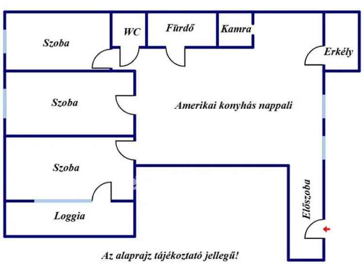 Szeged 91 nm-es 3 szobás dupla erkélyes lakás kiadó