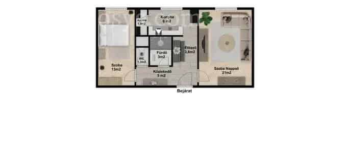 ELADÓ Szekszárdon, az Alisca utcában, 52 m2-es, 2 szobás lakás.