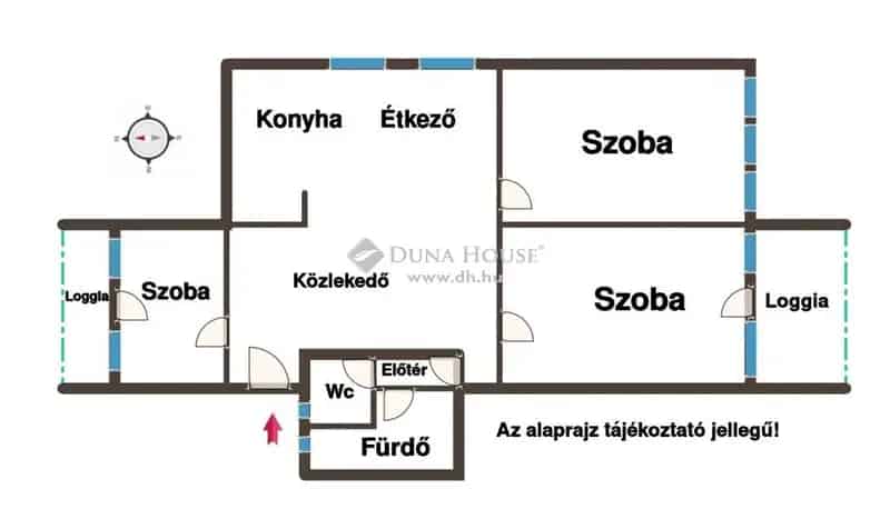 82 nm-es 3 szobás bútorozott lakás kiadó Nyíregyházán