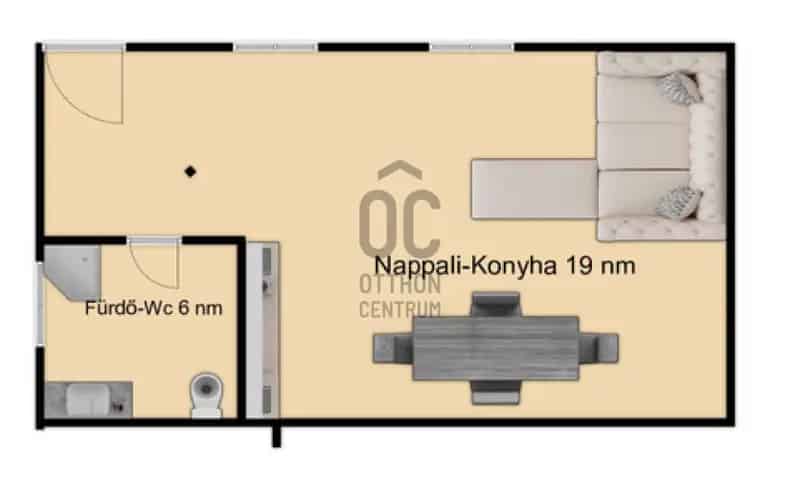 Budapest XXI kerületi eladó lakás 25 nm saját kerttel