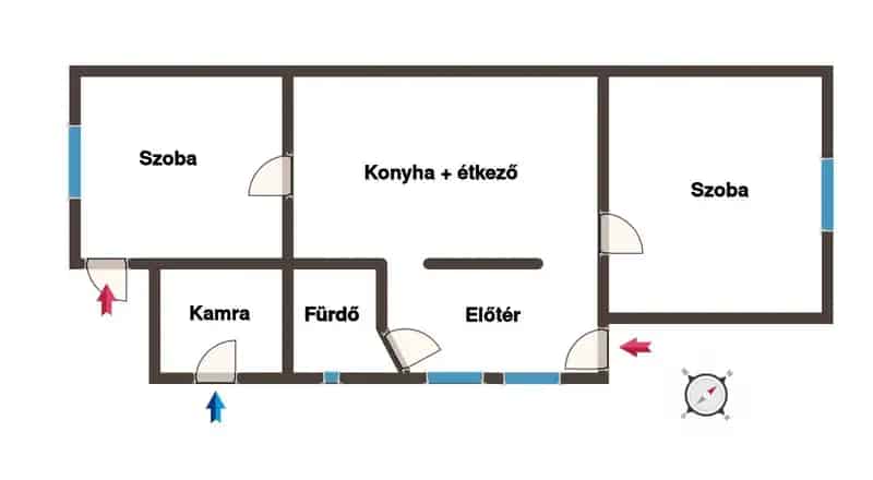 Felujitott Lepsenyi csaladhaz elado - 2 szoba, klima, uj teto