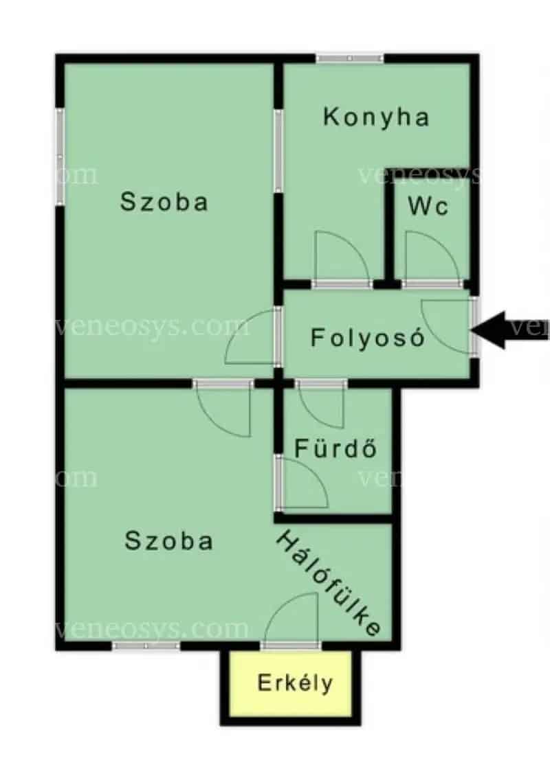Eladó Kazincbarcikán egy 57 m², 2+1 félszobás (hálófülkés) ERKÉLYES jó állapotú lakás!
