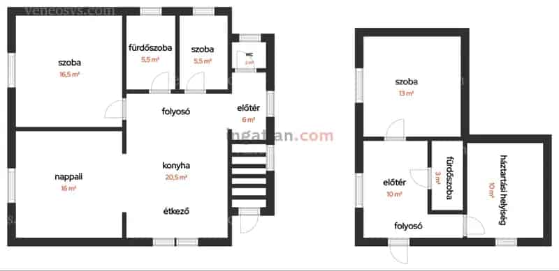 SOMOSKŐÚJFALUBAN ELADÓ EGY 108 M2-ES KÉT SZINTES CSALÁDI HÁZ KEDVELT MELLÉKUTCÁBAN