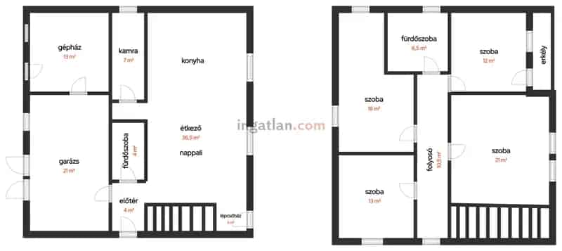 Kazáron csendes mellékutcában eladó egy jó állapotú kétszintes 132 m2-es családi ház