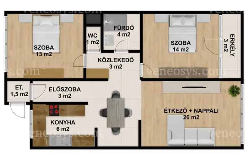 ELADÓ Szekszárdon felújított, jó elrendezésű, tágas lakás!