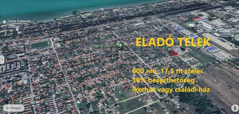 Siófoki eladó telek, T038123