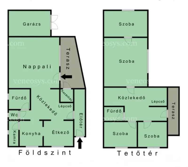 ELADÓ Edelényben egy 147 m² összalapterületű 4 szobás + nappalis, 2 fürdőszobás, 2 garázzsal rendelkező beépített tetőterű szép állapotú családi ház.