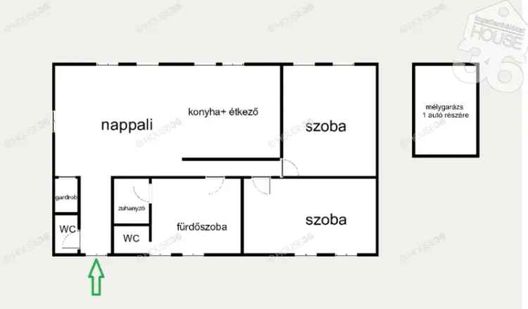 Kecskemét Belváros Nappali + 2 Szoba 88m2 Mélygarázs