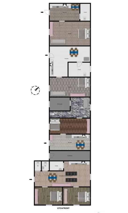 Bátaszék központjában 174 m2-es, 4 lakásból álló családi ház eladó!
