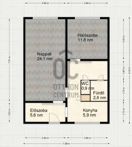 Budapest XI kerületi eladó 58 nm-es felújított 2 szobás panel