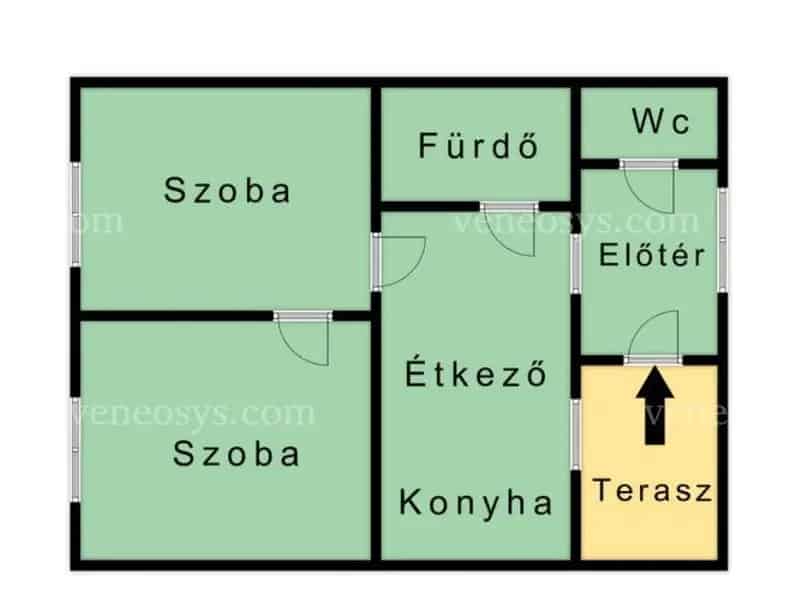 Eladó Sajókaza rendezett mellékutcájában egy hangulatos FELÚJÍTOTT 2 szobás 53 m² családi ház