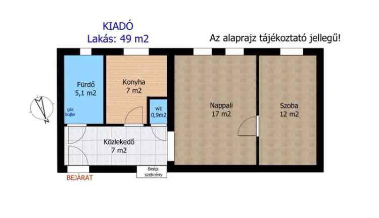 Győr Gyárváros 49nm-es 2 emeleti lakás kiadó
