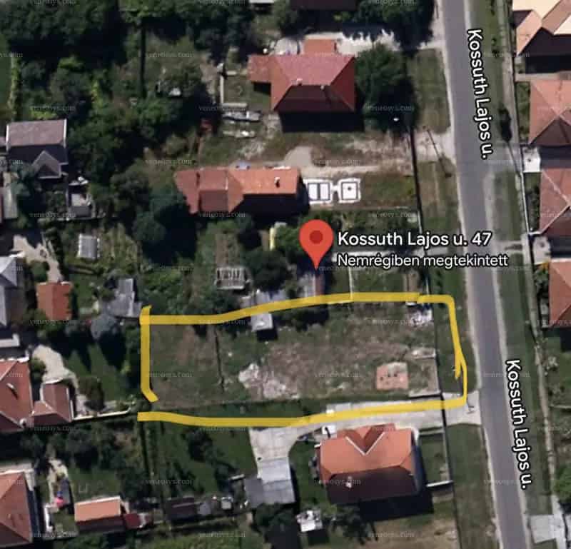 Felsőzsolca központjában a Kossuth Lajos utcán BELTERÜLETI, 605 m², KÖZMŰVESÍTETT építési telek eladó!