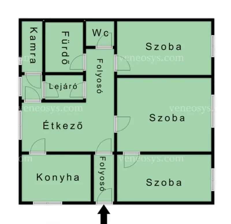 ELADÓ Felsődobsza főutcáján egy 78 m² 3 szobás családi ház (ikerház) Telek méret: 1200 m²