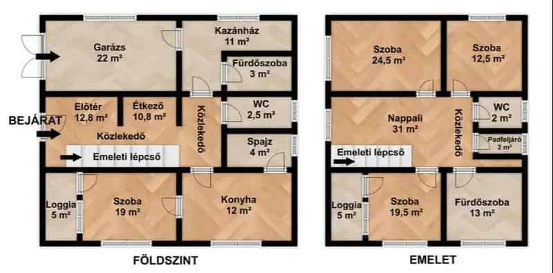 Szikszó központi részén, 2 szintes, kb 230 m², 2 nappali+4 szobás családi ház eladó!