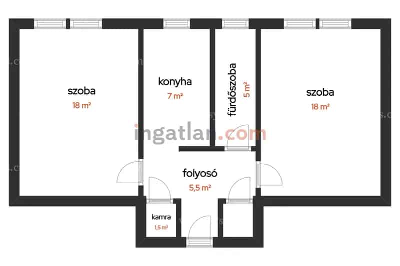 ELADÓ EGY TELJESKÖRŰEN FELÚJÍTOTT 55 M2-ES KÉT SZOBÁS LAKÁS, RENDEZETT LÉPCSŐHÁZBAN