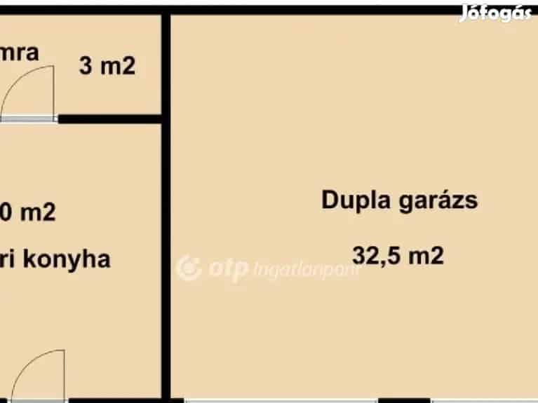 Dupla garázs Hosszúpályin konyhával és kerttel eladó