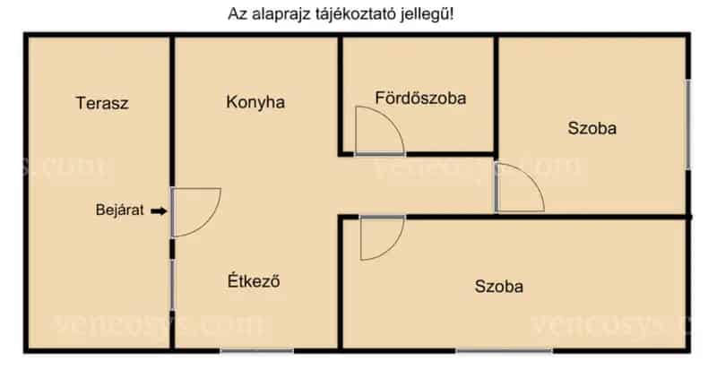 Eladó Miskolcon a Mester utcában, egy 68 nm-es, két szobás, 780 nm-es telken elhelyezkedő családi házat.