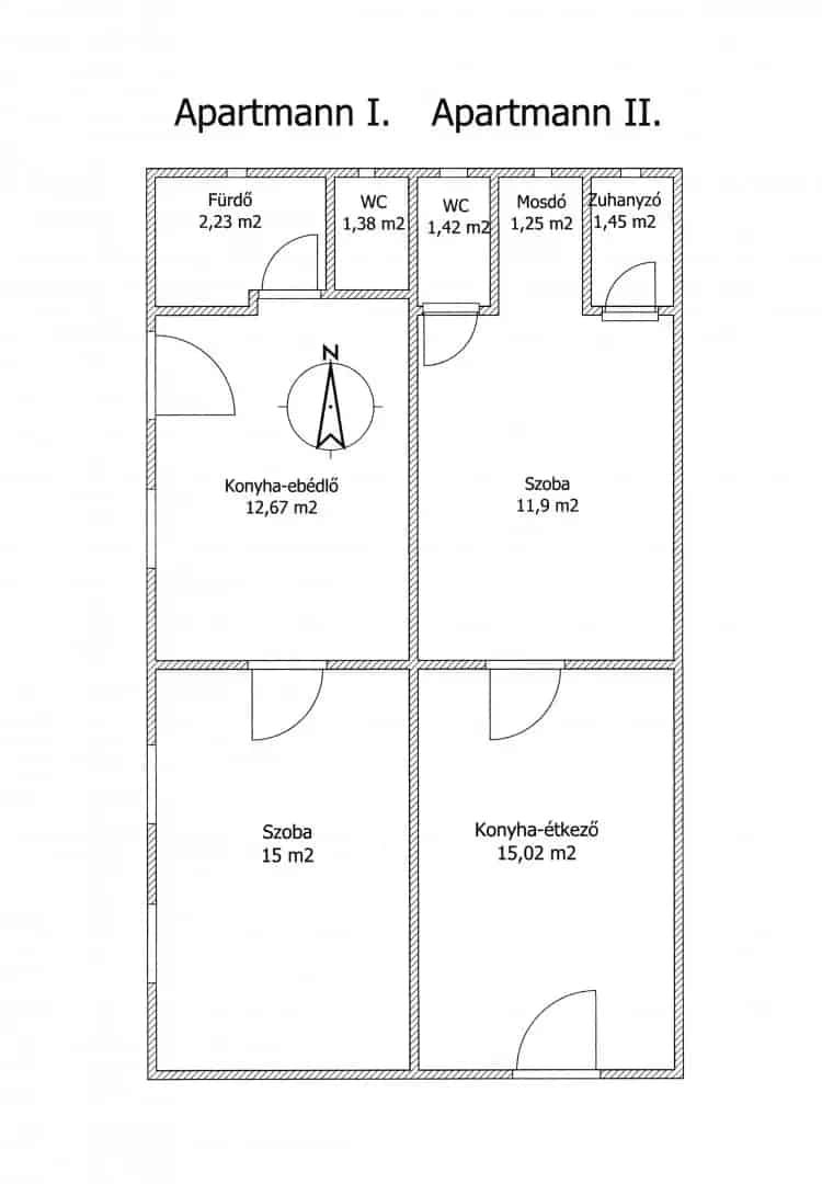 Egerszalók - 865 m2-es telek 2 épülettel, apartmanok kialakítására alkalmas