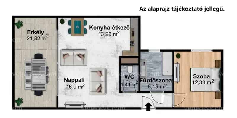 Szigetszentmiklóson új építésű 56 nm-es lakás 22 nm-es erkéllyel
