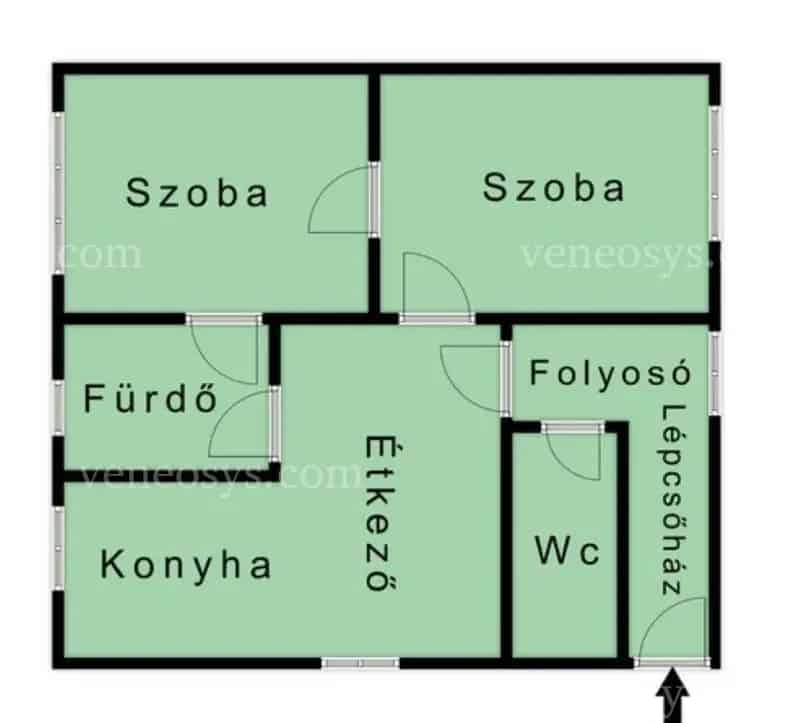 Eladó Sajószentpéteren a Bükkalja utcában egy 2 szobás 62 m² jó állapotú lakás.
