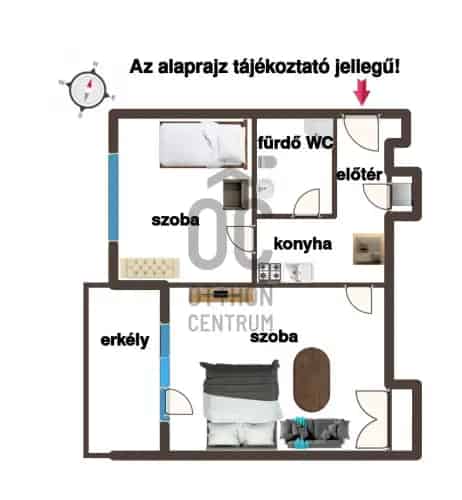 Veszprémi eladó lakás - felújított, erkélyes, 1+1 szoba