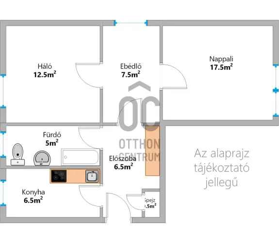 Budapest X kerulet 56 nm-es elado lakás ablakos konyha fürdőszoba