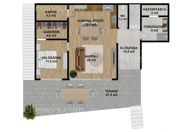 ELADÓ SZEKSZÁRDON új építésű, bruttó 160 m2-es, 4 hálószobás lakás, garázzsal.