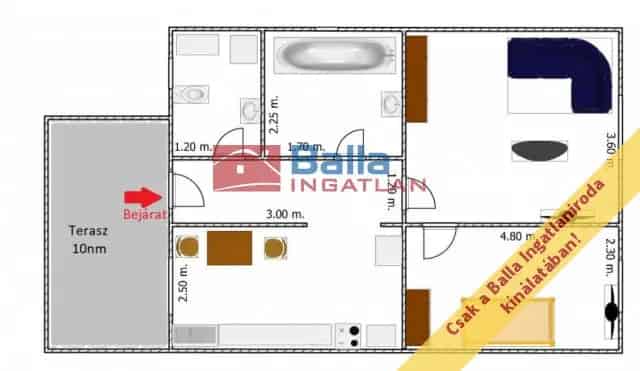 Budapest XV Kerulet Csomád utca 50 nm-es 2 szobás házrész eladó
